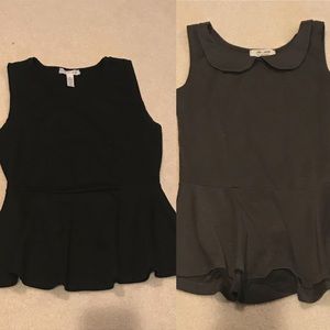2 peplum style tank tops